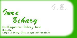 imre bihary business card